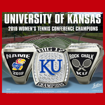 University of Kansas Women's Tennis 2019 Big 12 Championship Ring